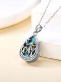 wholesale 925 Sterling Silver Teardrop Abalone Shell Cremation Pendant with Always in My Heart Inscription and Funnel Set - Memorial Keepsake Jewelry-0-1