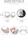 wholesale 925 Sterling Silver Rose Gold Reindeer Hoop Earrings - Christmas Gifts for Her-0-5