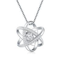 wholesale 925 Sterling Silver Infinity Zircon Pendant-Pendant+Box Chain