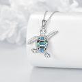 wholesale 925 Sterling Silver Abalone Shell Sea Turtle Pendant Necklace for Women and Men-0-3