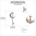 wholesale 925 Sterling Silver Moon Key with Fox Pendant Necklace - Gifts for Women and Girls-0-3