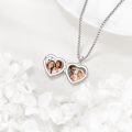 wholesale 925 Sterling Silver Heart Shaped Photo Frame Pendant Necklaces Gifts for Women-0-3