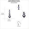 wholesale 925 Sterling Silver Purple Crystal Twist Flower Drop Earrings  for Women-0-3