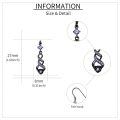wholesale 925 Sterling Silver Purple Crystal Twist Flower Drop Earrings  for Women-0-3