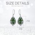 wholesale 14K Gold Plated Sterling Silver Round Natural Jade Earrings for Women-0-9