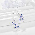 wholesale 925 Sterling Silver Blue Crystal Dragonfly Drop Earrings for Women-0-1