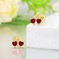wholesale 14k Gold Pineapple Heart Design Stud Earrings For Women-0-1