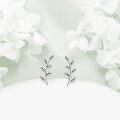 wholesale 925 Sterling Silver Dainty Plant Stem Leaves Climbing Ear Cuffs for Women-0-2