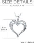 wholesale 925 Sterling Silver Lab-Grown Diamond Double Heart Pendant Necklace with I Love You Forever Engraving for Women-0-3