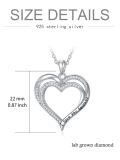 wholesale 925 Sterling Silver Lab-Grown Diamond Double Heart Pendant Necklace with I Love You Forever Engraving for Women-0-3