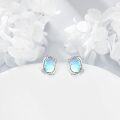 wholesale 925 Sterling Silver Dolphin Moonstone Stud Earrings for Women Girls Gift Idea-0-2