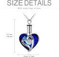 wholesale 925 Sterling Silver Blue Austrian Crystal Heart Cremation Jewelry with Funnel and Pin Set-0-4