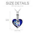 wholesale 925 Sterling Silver Blue Austrian Crystal Heart Cremation Jewelry with Funnel and Pin Set-0-4