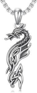 wholesale 925 Sterling Silver Dragon Celtic Knot Pendant Necklace  for Men-0-0
