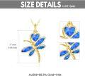 wholesale 14K Gold Blue Fire Opal Heart-Shaped Dragonfly Pendant Necklace for Women-0-4