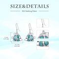 TOUPOP Sterling Silver Turquoise Ocean Animal Dangle Drop Earrings-0-4