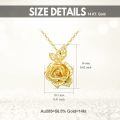 TOUPOP 14K Gold Rose Flower Pendant Necklace June Birthstone Gift-0-1