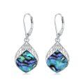 wholesale 925 Sterling Silver Opal Celtic Knot Teardrop Leverback Earrings-0-18
