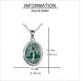 wholesale 925 Sterling Silver & Malachite Tree of Life Locket Necklace - Elegant Vintage Gift for Women Men-0-2