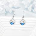 wholesale 925 Sterling Silver Mountain Scene Blue Opal Teardrop Leverback Dangle Earrings-0-2