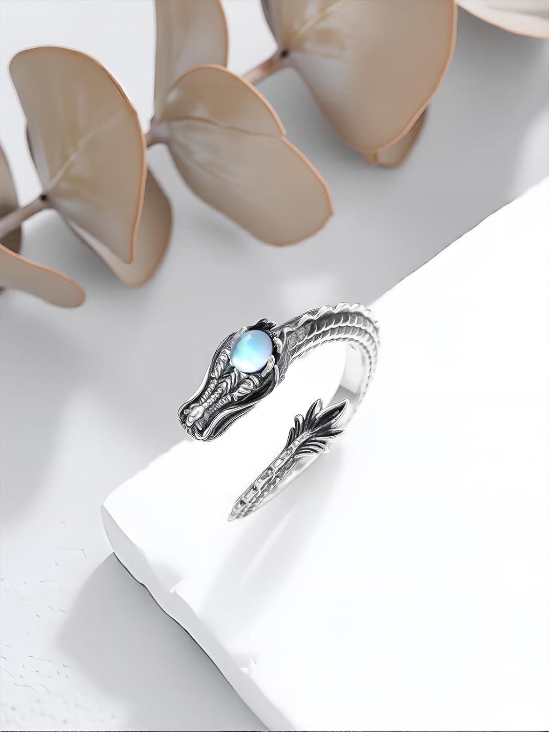 Sterling Silver Cute Dragon Cat Snake Adjustable Animal Jewelry for Women-0-2