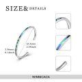 wholesale 925 Sterling Silver Rainbow Abalone Inlay Cuff Bracelet-0-3