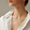 wholesale 925 Sterling Silver Turquoise Circle Pendant Necklace With Cubic Zirconia Greek Key Design-0-2