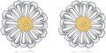 wholesale 925 Sterling Silver Flower Stud Earrings with Gold Center and White Petals-0-0