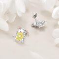 wholesale 925 Sterling Silver Pig Sunflower Stud Earrings - Adorable Animal  for Women Girls-0-2