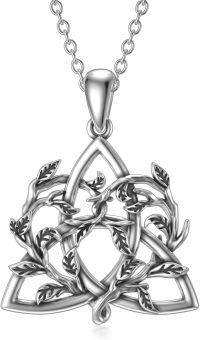 wholesale 925 Sterling Silver Tree of Life Triskelion Pendant Necklace for Women-Heart