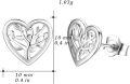 wholesale 925 Sterling Silver Tree of Life Heart Stud Earrings for Women Hypoallergenic s with Gift Box-0-5