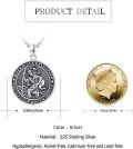 wholesale 925 Sterling Silver Saint Christopher and Saint Michael Round Medal Catholic Pendant Amulet Jewelry for Men Women Boys Girls -0-2