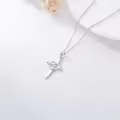 TOUPOP Sterling Silver Stethoscope Heartbeat Pendant Necklace-0-3
