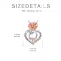 TOUPOP Sterling Silver Birth Flower Mom Necklace I Love You Mom Pendant-0-5