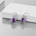 wholesale 925 Sterling Silver Teardrop Earrings Wholesale With Blue Gemstone And Scroll Design-0-42