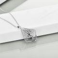 wholesale 925 Sterling Silver Celtic Knot Tree of Life Pendant Necklace with Triangle Shape and Leaf Design-0-3