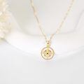wholesale 14k Gold Nautical Compass Pendant Necklace With Black Zircon Stone For Women-0-1