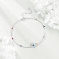 wholesale 925 Sterling Silver Lotus Flower Multi-Color Crystal Anklet for Women-0-4