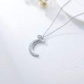 TOUPOP Sterling Silver April Birthstone Moon Pendant Necklace-0-4