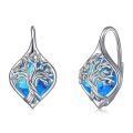 TOUPOP Sterling Silver Birthstone Tree Of Life Leverback Earrings Gifts For Women Teens Birthday-0-0