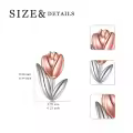 TOUPOP Sterling Silver Tulips Flower Stud Earrings For Women Gifts-0-3