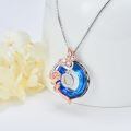 TOUPOP Sterling Silver Blue Crystal O Initial Butterfly Rose Necklace-0-5