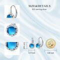 wholesale 925 Sterling Silver London Blue Topaz Leverback Earrings for Women - December Birthstone s-0-4