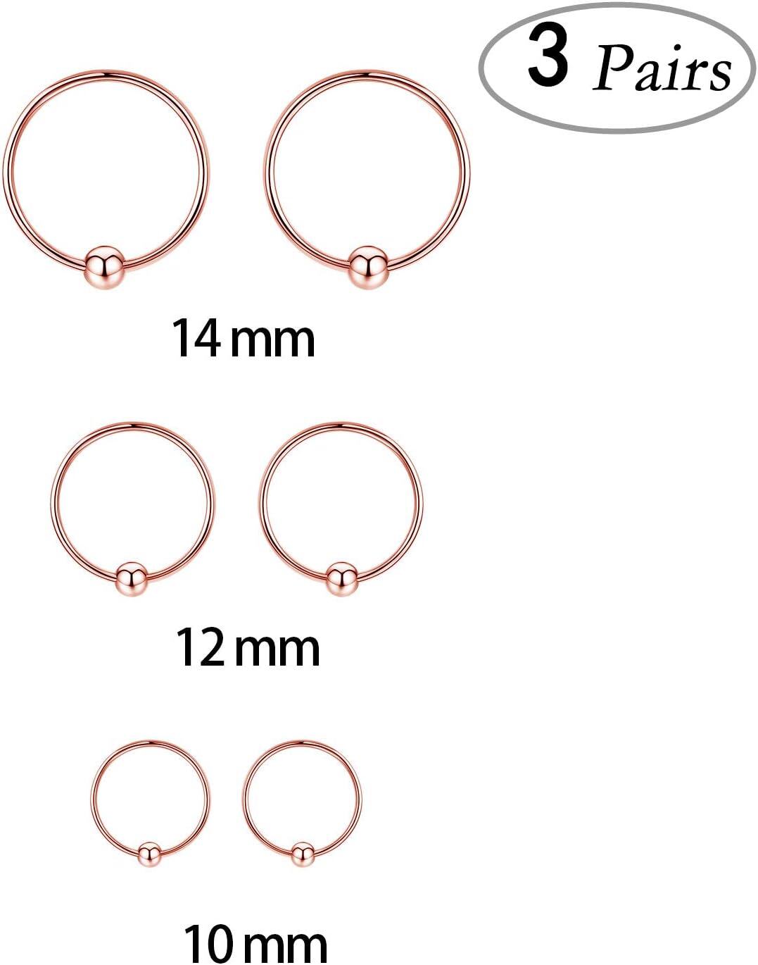 wholesale Rose Gold 925 Sterling Silver Small Ball Studs Minimalist Hoops 6 Pairs Set-0-1
