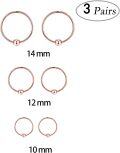 wholesale Rose Gold 925 Sterling Silver Small Ball Studs Minimalist Hoops 6 Pairs Set-0-1