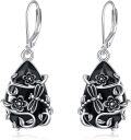 wholesale 925 Sterling Silver Black Tourmaline Crystal Healing Earrings for Women Spiritual Protection Jewelry-0-0