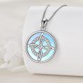 wholesale 925 Sterling Silver Round Celtic Knot Moonstone Pendant Necklace for Women-0-2