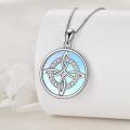 wholesale 925 Sterling Silver Celtic Knot Pendant Necklace With Moonstone Zircon White Gold Plated-0-2