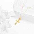 wholesale 14K Gold Hecate Stone Delicate Tree of Life Cross Pendant Necklace for Women-0-3