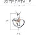 wholesale 925 Sterling Silver I Love You Forever MOM Heart Butterfly Pendant Necklace for Mom's Birthday Gifts-0-3